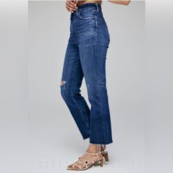 Moussy Vintage Rhode Cropped Flare-HI Dark Blue Jeans Size 29