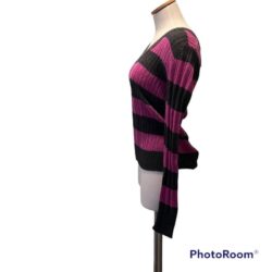 F Arizona Jean Co Womens Pullover Sweater Junior Size L Long Sleeve Purple Gray.