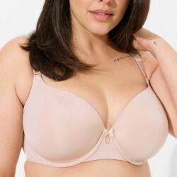 Torrid Curve Perfect T-shirt Bra 44F 44DDD nude beige tan underwire seamless