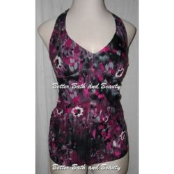 SMALL Liz Lange Maternity Halter Tankini Swim Suit Top Purple/Pink/Black NWOT