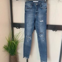 Zara denim jeans, distressed, size 2