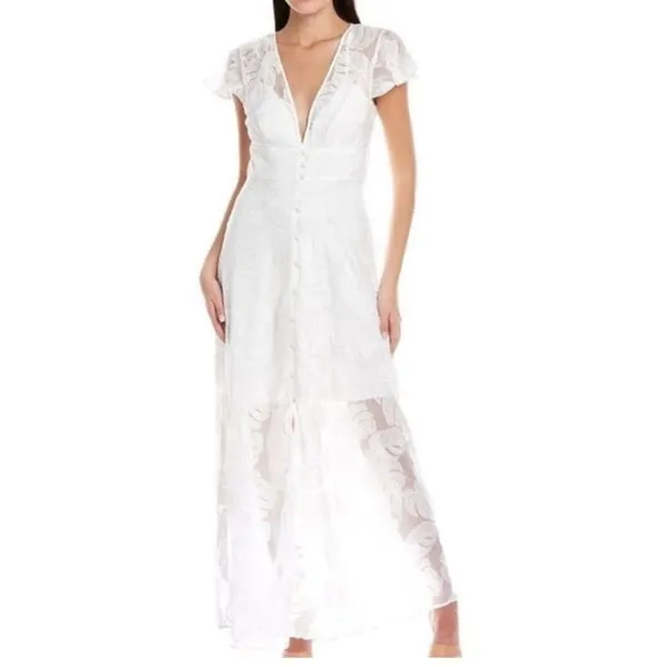 HUTCH NEW White Sheer Maxi Dress NWT