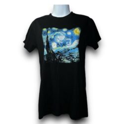 Black starry night graphic tee unisex size small