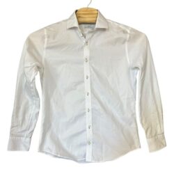 Twillory Safe Cotton Tailored White Skull Flip Cuff Dress Shirt 15.5 34 / 35 M