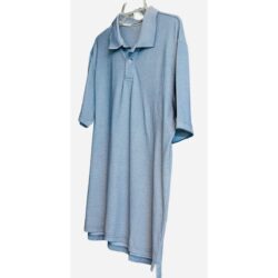 PIQUE POLO SHORT SLEEVE SHIRT, MENS, L, BLUE MOONLIGHT, STRETCH COTTON, HIGH-LOW
