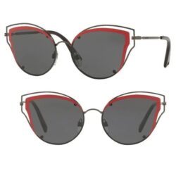 Valentino VA2015 3005/87 Women’s 58mm Cat Eye Sunglasses Ruthenium Smoke – Italy