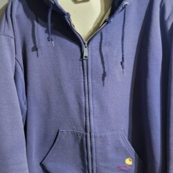 Vintage 90s Carhartt Insulated Full Zip Hooded Jacket Blue Size XL