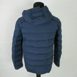 MONOBI Lt Defense Down Puffer Jacket Mens Large Blue Hood Wind Water Proof