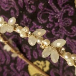 Crystal Gem Pearl Gold Beaded Bridal Headband