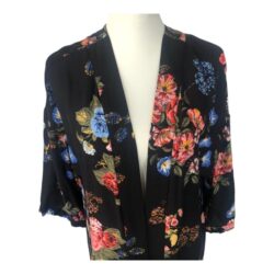 DR2 Black Floral Boho Kimono D
