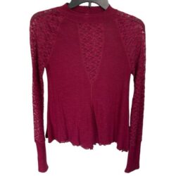 Intimately Free People Sheer Lace Blouse Size XS Berry Feminine Boho