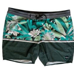 Quiksilver tropical Hawaiian green floral board shorts drawstring men’s waist 40