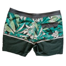 Quiksilver tropical Hawaiian green floral board shorts drawstring men’s waist 40