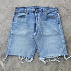 Levi’s 501 Cut Off Shorts Size 36 Blue Faded Denim Bermuda Jorts Grunge 9″