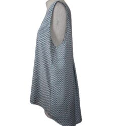 Blue Geometric Pattern Sleeveless Blouse Size Large