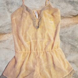 Gilligan & O’Malley Chiffon romper w/Lace trim size small