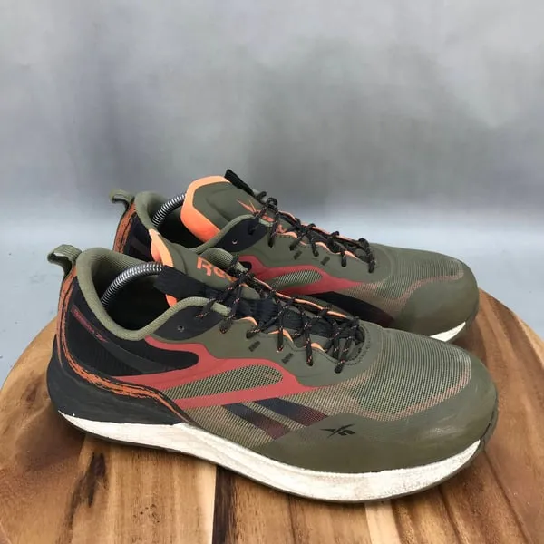 Reebok Floatride Energy 3 Comp Toe Work Shoes Mens 11 M Green Mesh Lace Up