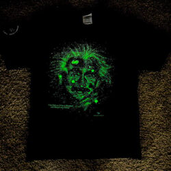 Vtg 1993 Bayside Albert Einstein Glow In The Dark Galaxy Slim Fit T Shirt MEDIUM