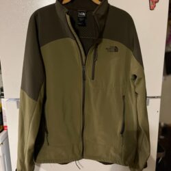 The North Face Jacket Mens Large 2 Tone Green Full Zip Soft Shell Fleece