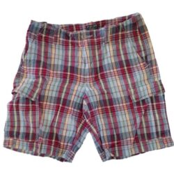 Polo Ralph Lauren Red Multi Plaid Cargo Shorts Size 36