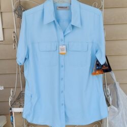 Ridgecut Women’s Short Sleeve Blue Ripstop Shirt Sz L Nwt