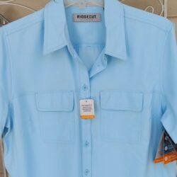 Ridgecut Women’s Short Sleeve Blue Ripstop Shirt Sz L Nwt