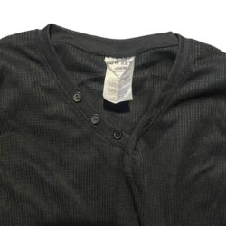 Isotoner Black Waffle Thermal Pajama Shirt size M