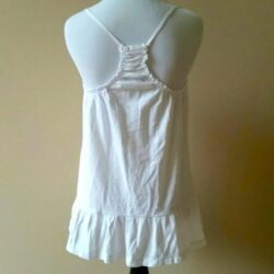 American Eagle – Easy Ruffled Hem Button-Up Racerback Tank Top – Size XS (White)