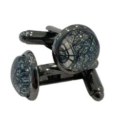 NEW City Maps Gunmetal Black Cuff Links