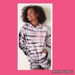 VS PINK Bamboo Tie Dye Hoodie & Short SET – MEDIUM