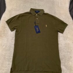 New Polo Ralph Lauren Custom Slim Fit Mens Green Polo Shirt Size Small