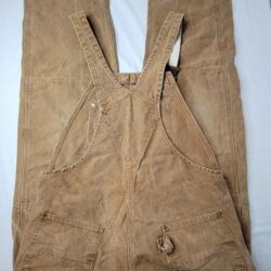 Carhartt Brown Sandstone Duck Canvas Double Knee Bib Overalls Mens 40×34 R06 BRN