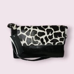 Kenneth Cole New York Leather Animal Hair Kingdom Print Clutch Purse NWT