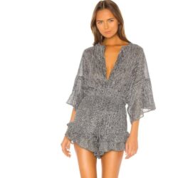 IRO Aeolus Silver Party Dress Up Romper  Women’s Size EU 34 US Medium