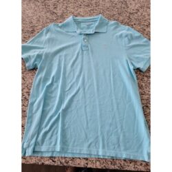 Club Monaco Men’s Polo Shirt Buttons Lt Blue Size Large