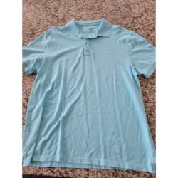Club Monaco Men’s Polo Shirt Buttons Lt Blue Size Large