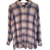 J. Jill Womens S Pastel Pink & Blue Soft and Flowy
Button Down Flannel Top