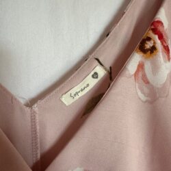 Pink floral wrap dress