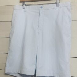 Nike Golf Shorts Mens Size 35 Blue White Striped Inseam Casual Chino Preppy