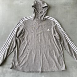 Adidas shirt Womens XL Gray Climalite Hoodie Pullover lightweight Long Sleeve