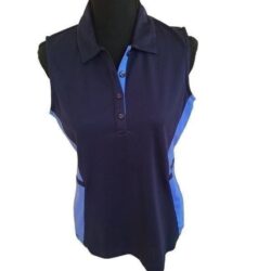 E P Pro NY Sleeveless Navy Athletic Golf Polo Top Size Medium