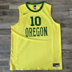 Nike Team Oregon Ducks Yellow Basketball Jersey Dry Fit Mens Extra Large XL Rare