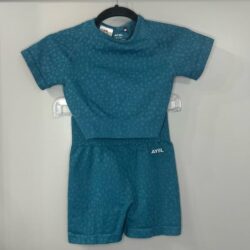 AYBL Work Out Set Speckled Blue Size Small