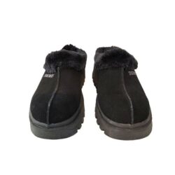 Skechers Mules Women’s Sz 8.5 Black Fur Lined Chunky Slip On