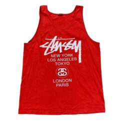 Stussy Sleeveless World Tour Tank Top Y2K Men’s S