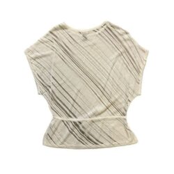 WHBM Women’s White Sheer Striped Beach Coverup Top | Size Small