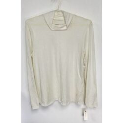 Antropologie Womens Ivory Pullover Turtleneck Long Sleeve Top Size XL NWT