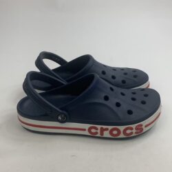 Crocs Classic slip on mules Navy Blue white red Size 10 men’s 12 Women’s