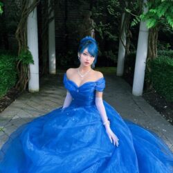 Royal Blue Off Shoulder Fluffy