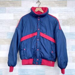 SKYR Vintage 70s 80s Ski Bib Jacket Set Blue Red Nylon Retro Rare Mens XL